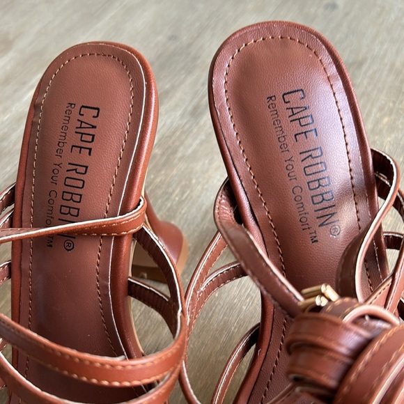 Cape Robbin Jenni Sexy Stiletto High Flared Heels Lace Up Wrap Square Open Toe - Picture 12 of 12